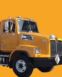 Yellow public works truck